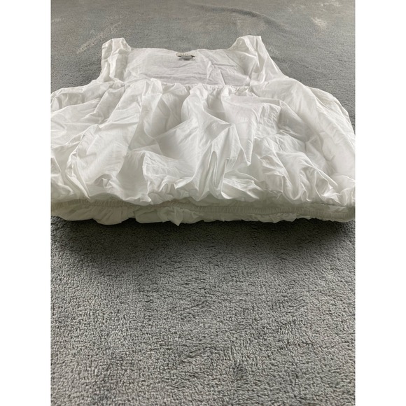 A New Day Womens White Square Neck Bubble Hem Tank Top Sleeveless Size M - Picture 4 of 11